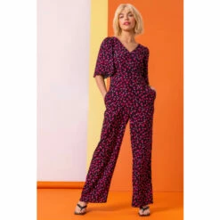 Dusk Black Ditsy Floral Wide Leg Jumpsuit -Dusk Shop unnamed file 1002