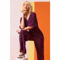Dusk Black Ditsy Floral Wide Leg Jumpsuit -Dusk Shop unnamed file 1004