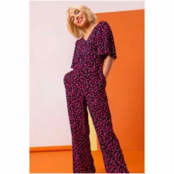 Dusk Black Ditsy Floral Wide Leg Jumpsuit -Dusk Shop unnamed file 1005