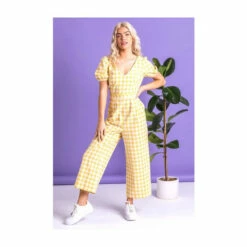 Dusk Yellow Gingham Check Jumpsuit -Dusk Shop unnamed file 1016