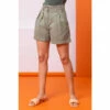 Dusk Green Paperbag Waist Linen Shorts -Dusk Shop unnamed file 1025
