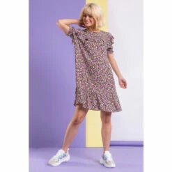 Dusk Pink Ditsy Floral Frill Detail Dress 4 Dusk Pink Ditsy Floral Frill Detail Dress -Dusk Shop unnamed file 105