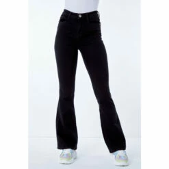 Dusk Black Flared High Waist Cotton Jeans -Dusk Shop unnamed file 1054