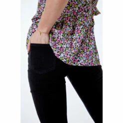 Dusk Black Flared High Waist Cotton Jeans -Dusk Shop unnamed file 1055