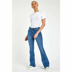 Dusk Blue Flared High Waist Cotton Jeans -Dusk Shop unnamed file 1072