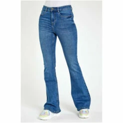 Dusk Blue Flared High Waist Cotton Jeans -Dusk Shop unnamed file 1074