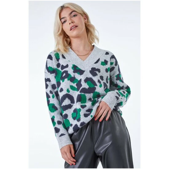 unnamed-file-1088.jpg Dusk Grey & Green Contrast Animal Relaxed Jumper -Dusk Shop unnamed file 1088