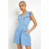 Dusk Blue Frill Detail Linen Playsuit -Dusk Shop unnamed file 1104