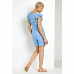Dusk Blue Frill Detail Linen Playsuit -Dusk Shop unnamed file 1106