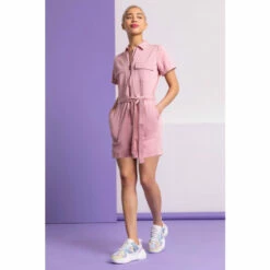Dusk Pink Zip Detail Utility Playsuit -Dusk Shop unnamed file 1111
