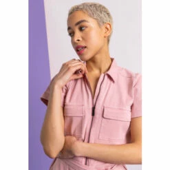 Dusk Pink Zip Detail Utility Playsuit -Dusk Shop unnamed file 1112