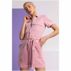 Dusk Pink Zip Detail Utility Playsuit -Dusk Shop unnamed file 1114