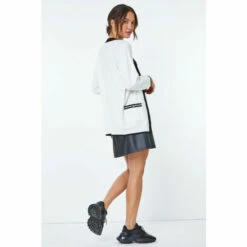 Dusk White Longline Colour Block Cardigan 4 Dusk White Longline Colour Block Cardigan -Dusk Shop unnamed file 1128