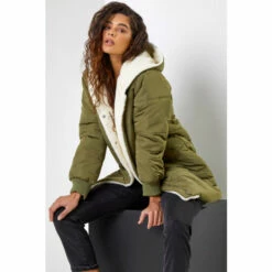 Dusk Green Teddy Lined Hooded Parka Coat -Dusk Shop unnamed file 1142