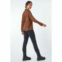 Dusk Brown Animal Print Pocket Detail Shirt -Dusk Shop unnamed file 1177