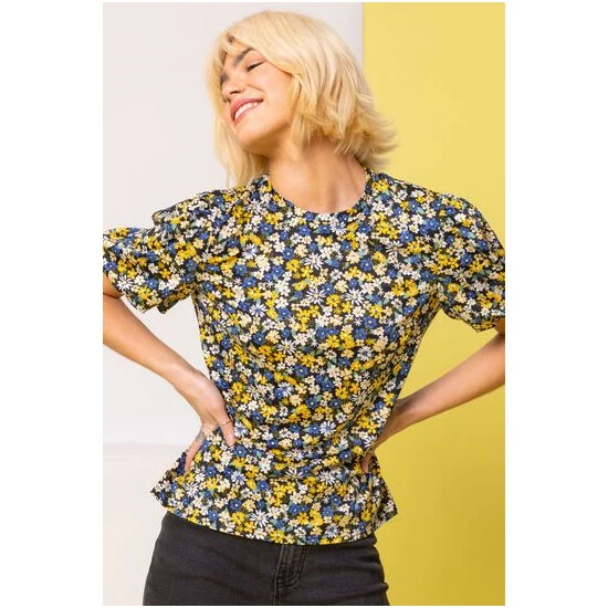 unnamed-file-1185.jpg Dusk Yellow Daisy Floral Print Jersey Top -Dusk Shop unnamed file 1185