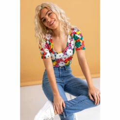 Dusk Black Bold Floral Print T-Shirt