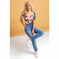 Dusk Black Bold Floral Print T-Shirt 3 Dusk Black Bold Floral Print T-Shirt -Dusk Shop unnamed file 1188