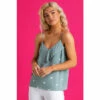 Dusk Green Frill Detail Spot Print Cami Top