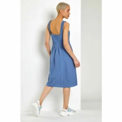 Dusk Blue Shirred Lace Detail Sun Dress 4 Dusk Blue Shirred Lace Detail Sun Dress -Dusk Shop unnamed file 12