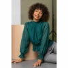 Dusk Green High Neck Embellished Detail Top