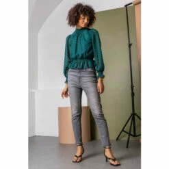 Dusk Green High Neck Embellished Detail Top -Dusk Shop unnamed file 1210