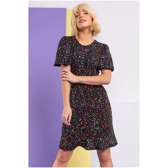 unnamed-file-135.jpg Dusk Black Ditsy Spot Print Frill Hem Detail Dress -Dusk Shop unnamed file 135