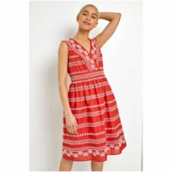 Dusk Blue Broderie Detail Fit & Flare Day Dress -Dusk Shop unnamed file 153