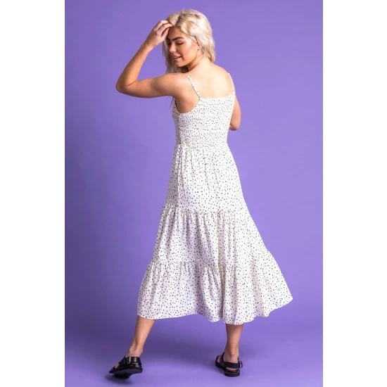 unnamed-file-155.jpg Dusk White Ditsy Spot Print Tiered Dress -Dusk Shop unnamed file 155