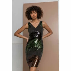 Dusk Black Ombre Sequin Dress