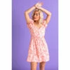 Dusk Pink Floral Puff Sleeve Belted Dress -Dusk Shop unnamed file 192