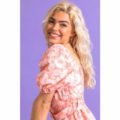 Dusk Pink Floral Puff Sleeve Belted Dress -Dusk Shop unnamed file 195