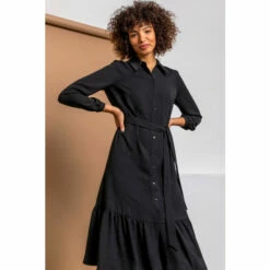 Dusk Black Tiered Midi Length Shirt Dress 4 Dusk Black Tiered Midi Length Shirt Dress -Dusk Shop unnamed file 219