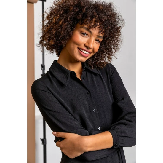 unnamed-file-220.jpg Dusk Black Tiered Midi Length Shirt Dress -Dusk Shop unnamed file 220