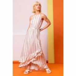 Dusk White Stripe Print Frill Detail Maxi Dress -Dusk Shop unnamed file 247
