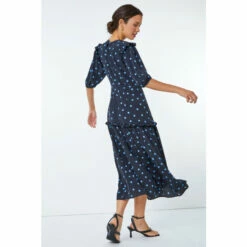 Dusk Navy Blue Tiered Polka Dot Maxi Dress -Dusk Shop unnamed file 270