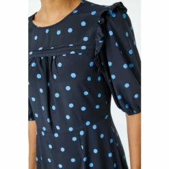Dusk Navy Blue Tiered Polka Dot Maxi Dress -Dusk Shop unnamed file 272