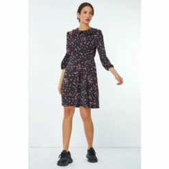 Dusk Black Ditsy Print Collared Dress -Dusk Shop unnamed file 277