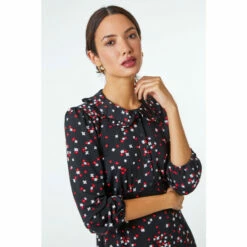 Dusk Black Ditsy Print Collared Dress -Dusk Shop unnamed file 278