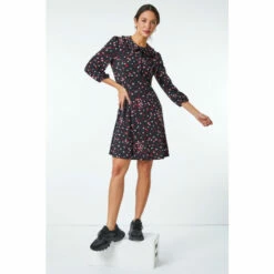 Dusk Black Ditsy Print Collared Dress -Dusk Shop unnamed file 279