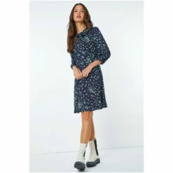 Dusk Black Ditsy Print Collared Dress -Dusk Shop unnamed file 281