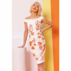 Dusk White Bardot Floral Print Fitted Dress 6 Dusk White Bardot Floral Print Fitted Dress -Dusk Shop unnamed file 298