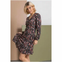 Dusk Black Paisley Print Frill Detail Dress -Dusk Shop unnamed file 310