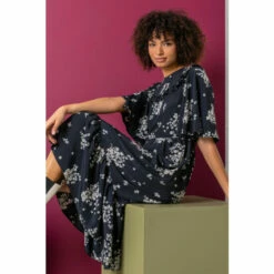 Dusk Black Floral Print Yoke Maxi Dress -Dusk Shop unnamed file 318