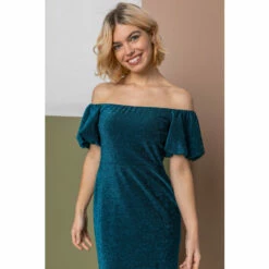 Dusk Blue Puff Sleeve Sparkle Midi Dress 5 Dusk Blue Puff Sleeve Sparkle Midi Dress -Dusk Shop unnamed file 340