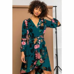 Dusk Blue Floral Print Wrap Midi Dress 5 Dusk Blue Floral Print Wrap Midi Dress -Dusk Shop unnamed file 346