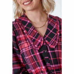 Dusk Pink & Black Checked Tunic Mini Dress -Dusk Shop unnamed file 368