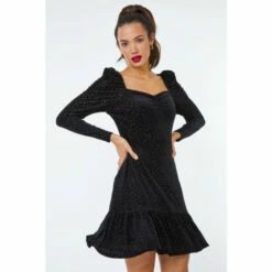 Dusk Black Sweetheart Animal Print Burnout Dress -Dusk Shop unnamed file 402