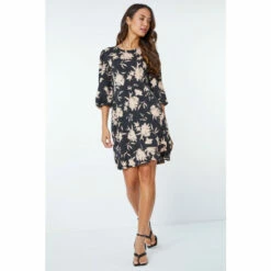 Dusk Black & Cream Floral Print Jersey Stretch Dress 5 Dusk Black & Cream Floral Print Jersey Stretch Dress -Dusk Shop unnamed file 414