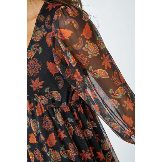 unnamed-file-427.jpg Dusk Orange & Black Paisley Print Stretch Midi Dress -Dusk Shop unnamed file 427